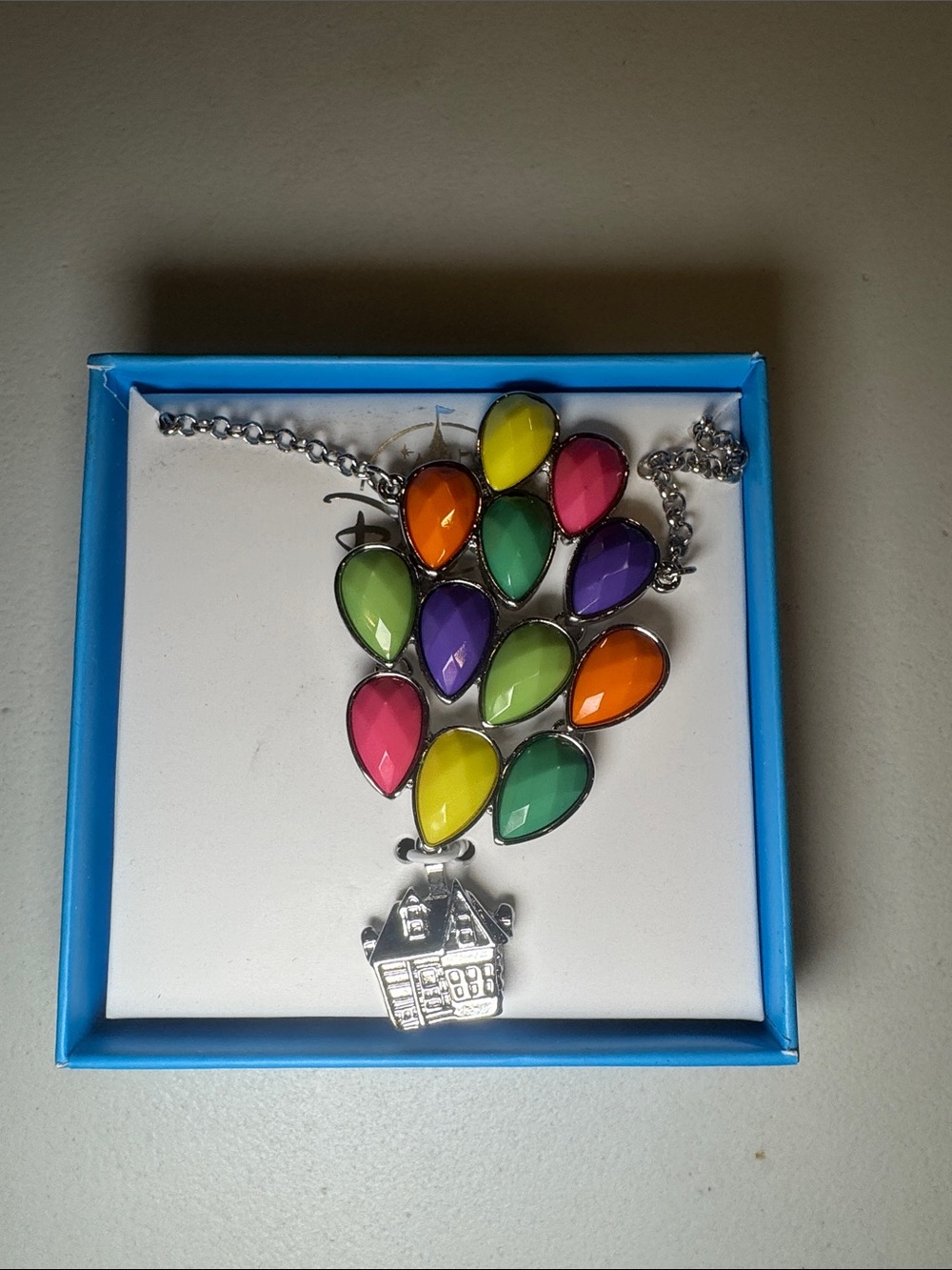 Disney Colorful Balloon Cluster Necklace in Yellow, Orange, Pink, Green, Purple